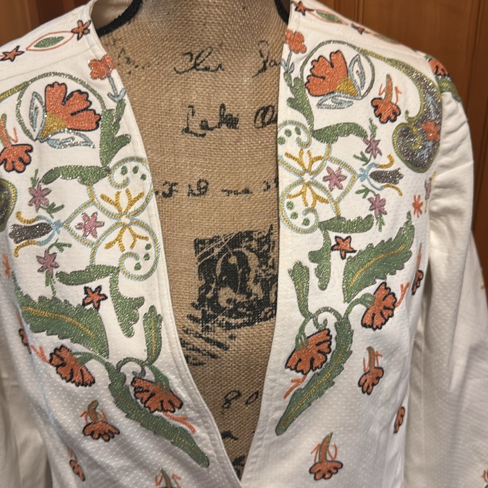 Kay Unger Embroidered Floral Women's Blazer Jacket - Picture 4 of 17